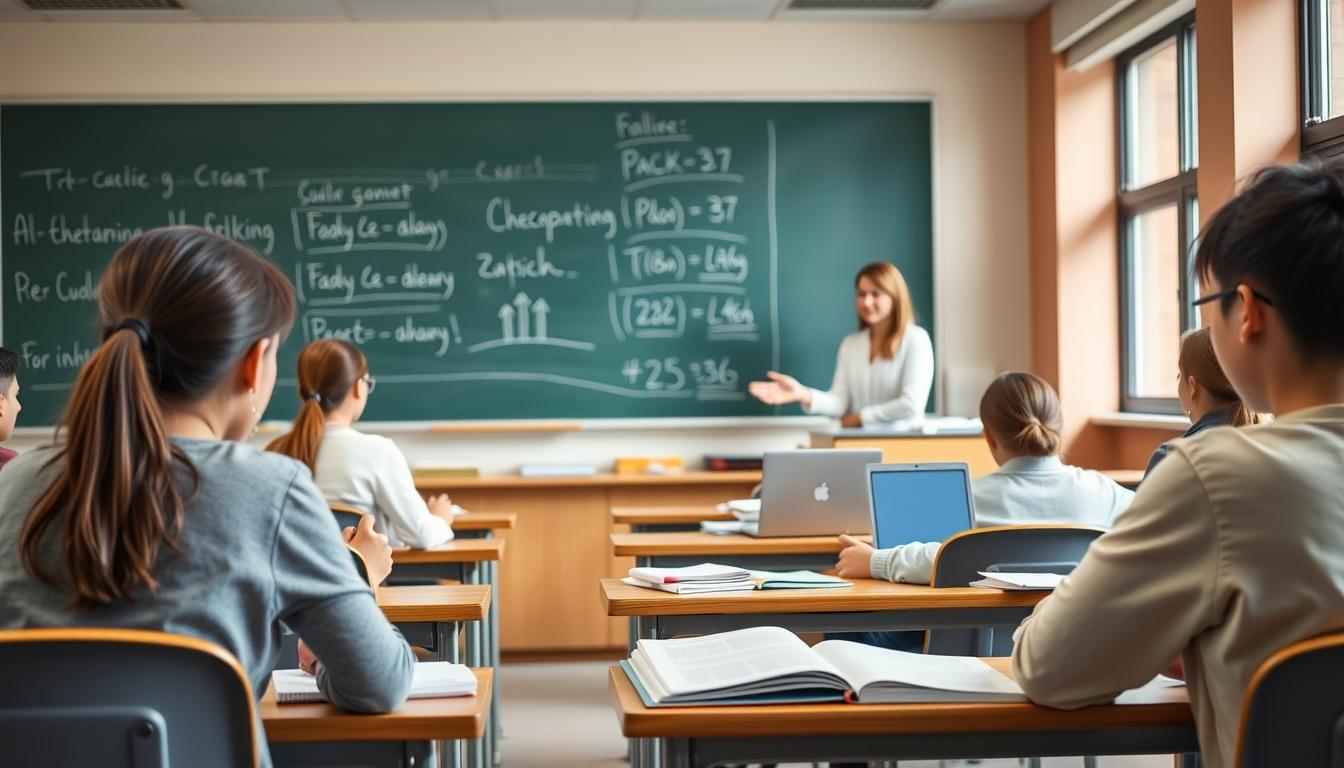 Student using learning strategies while studying