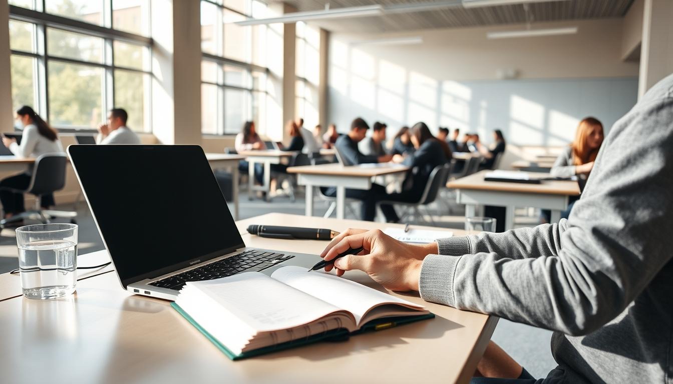 Student using online courses for flexible education